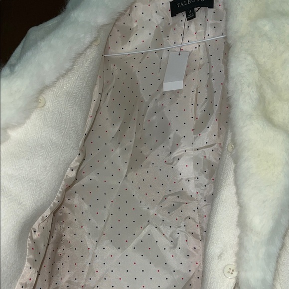 NWT Talbots Women's Ivory Blazer with Faux Fur Collar - Picture 6 of 13